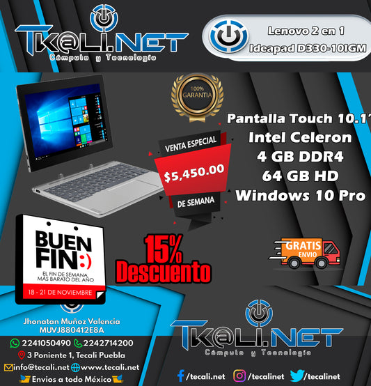 Lenovo 2 en 1 Ideapad D330-10IGM TOUCH